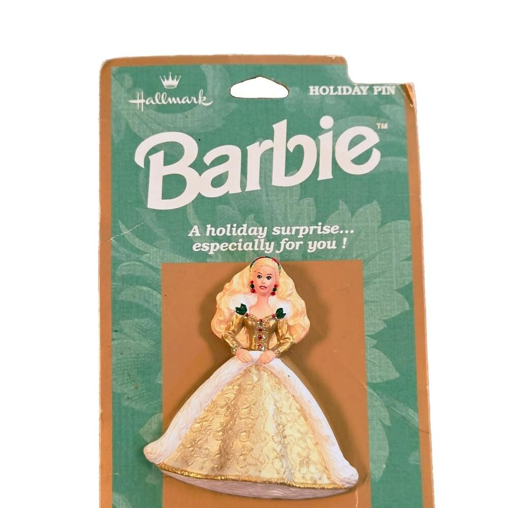 DEADSTOCK 1996 HOLIDAY BARBIE HALLMARK COLLECTOR PIN